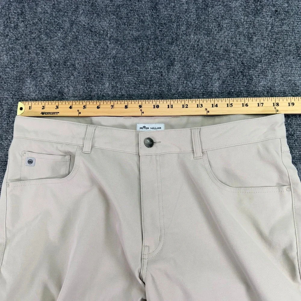 Peter Millar Pants Mens 36 (Fits 37x34) Khaki EB66 5 Pocket Golf Stretch STAINS